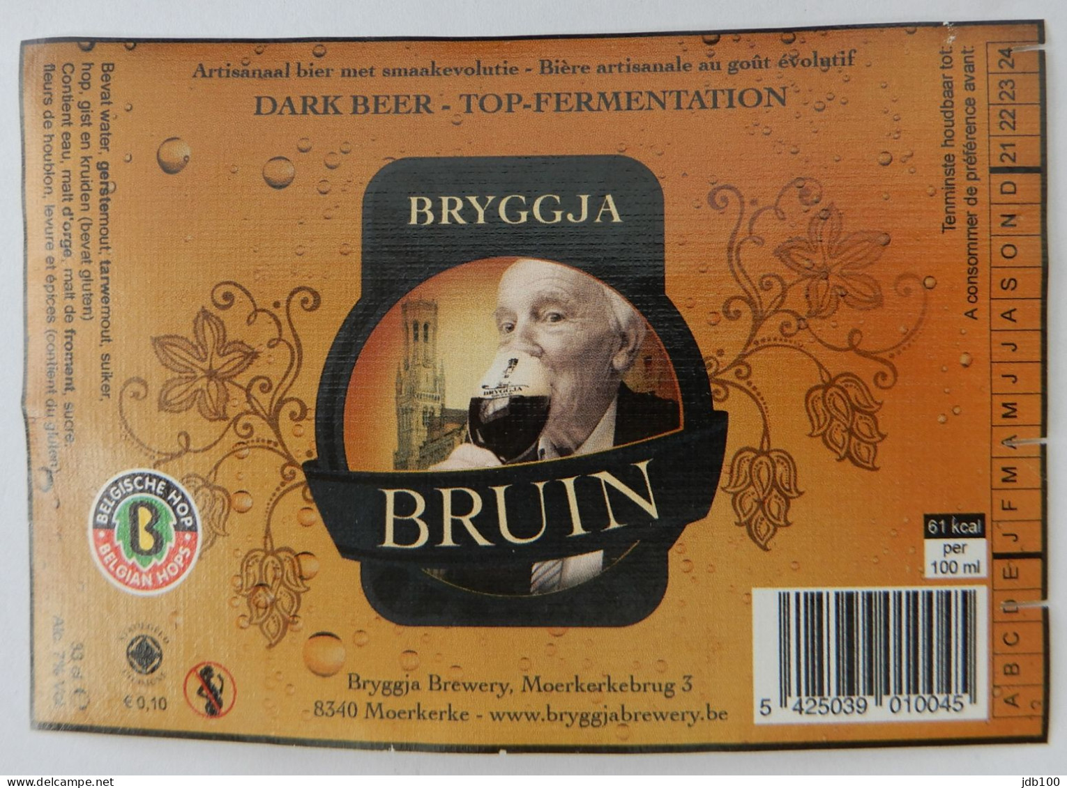 Bier Etiket (7n2), étiquette De Bière, Beer Label, Bryggja Bruin Brouwerij Bryggja - Beer