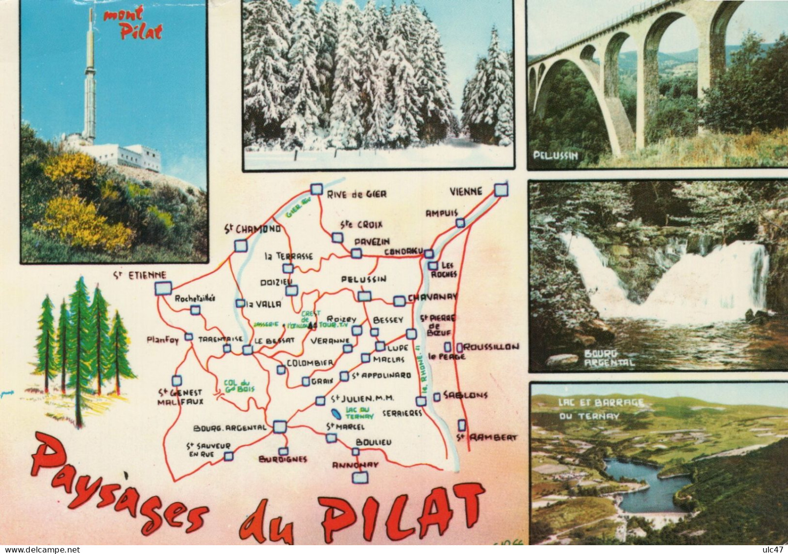 - 42 - Paysage Du PILAT. - Multi Vues Et Carte Géographique - - Mont Pilat