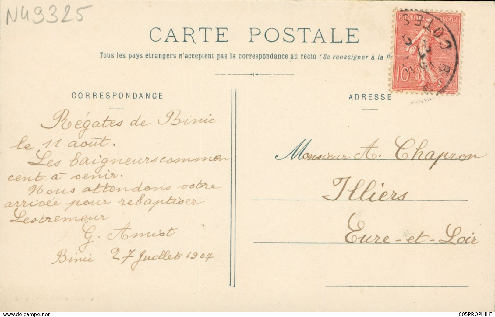 * BINIC * LE MARCHE - MARCHAND DE CARTES POSTALES - CAFE DE LA MARINE - ANIMEE - VILLAGEOIS - 545 - 1907 - Binic