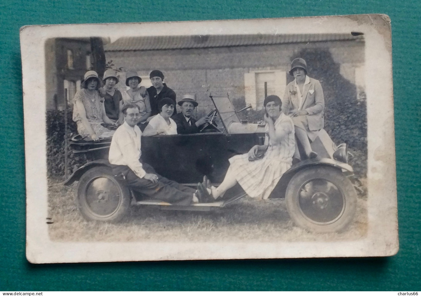 CARTE PHOTO AUTOMOBILE Voiture Photographie Groupa Femmes Mode Années 20 - Other & Unclassified