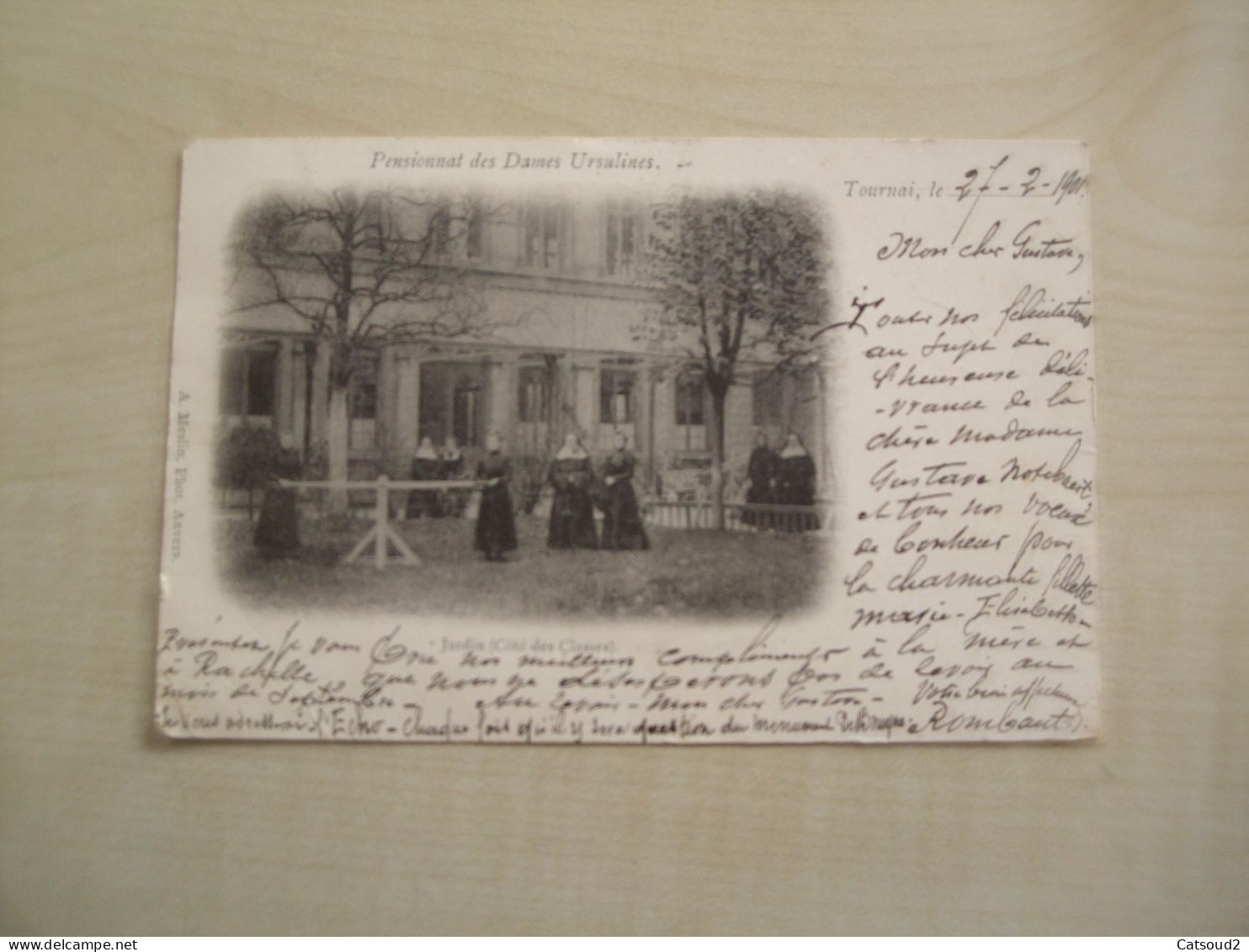 Carte Postale Ancienne 1901  TOURNAI Pensionnat Des Dames Ursulines (jardin Côté Des Classes) - Tournai
