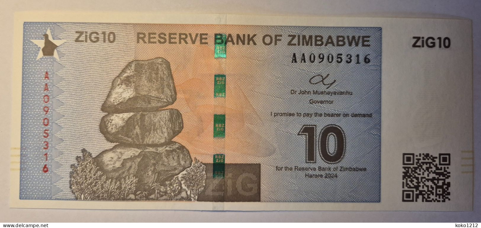 Zimbabwe 10 Zig 2024 PW110 UNC - Simbabwe