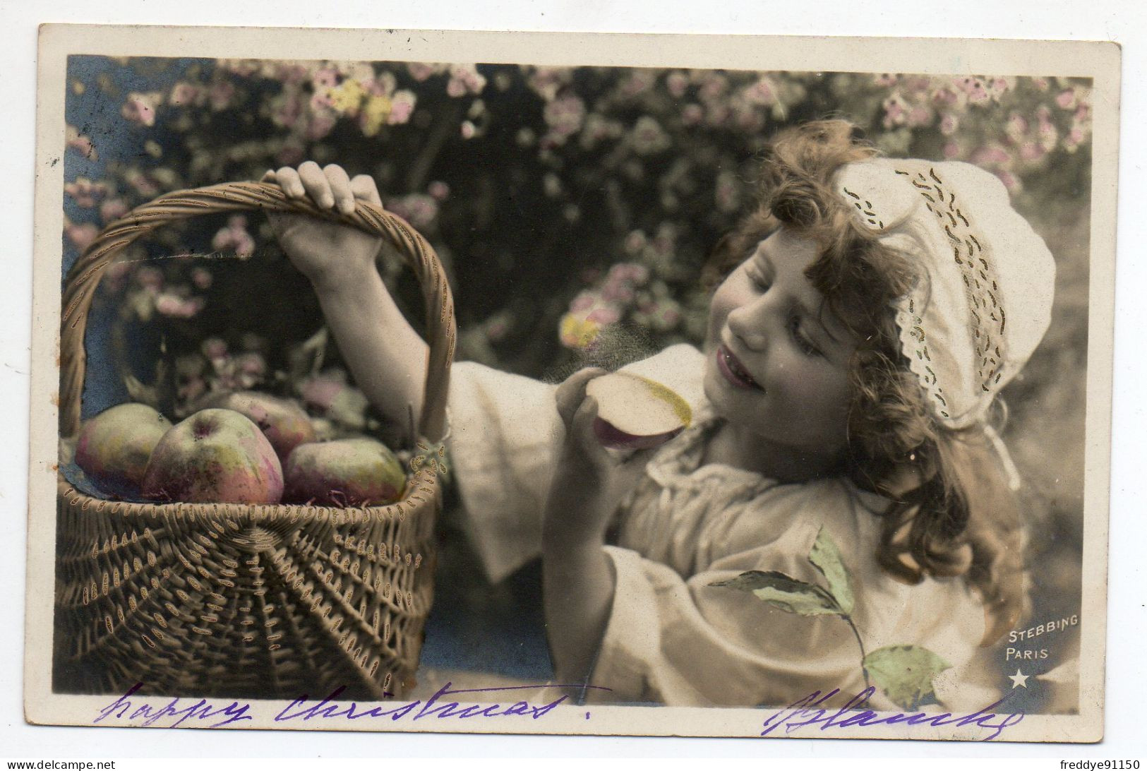 Cpa Enfant Fillette Panier De Pommes . Photo Stebbing . 1903 - Portraits