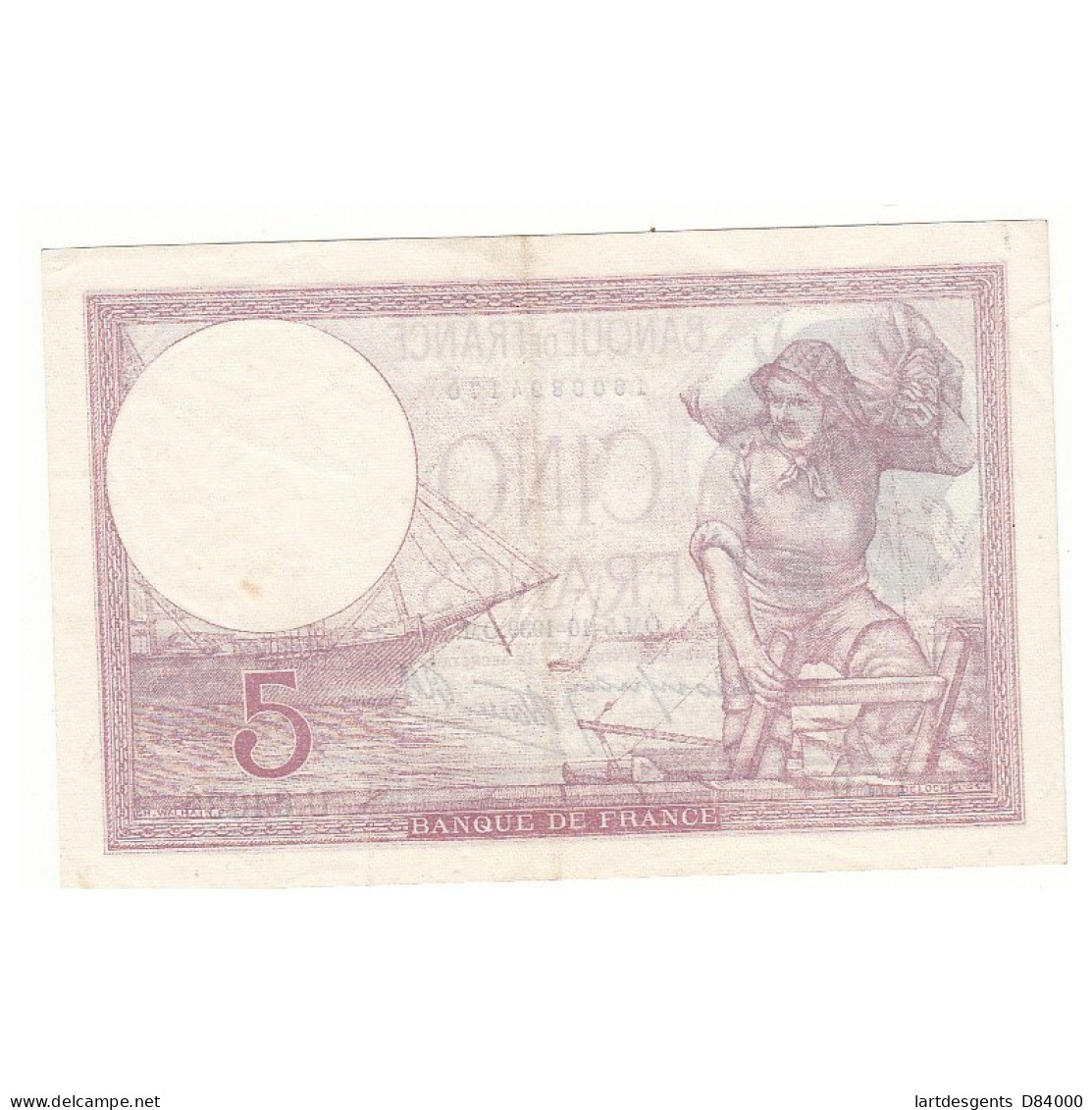 5 FRANCS VIOLET 05-10-1939  SUP  Fayette 4.11 - 5 F 1917-1940 ''Violet''