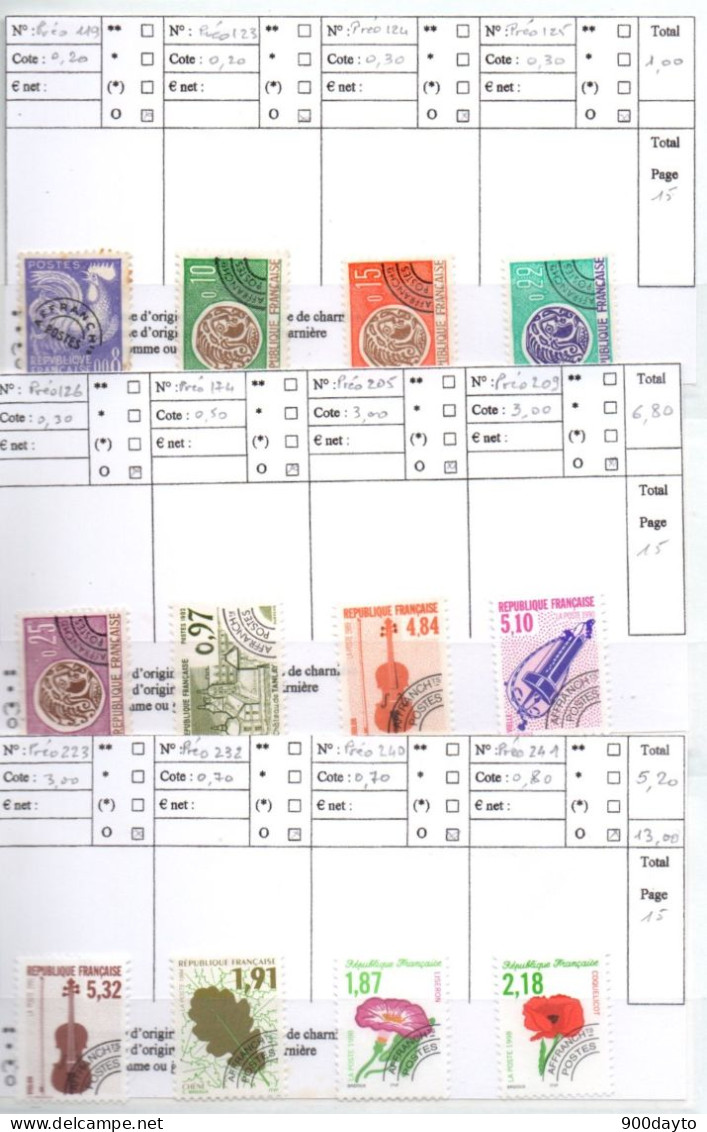 FRANCE oblitérés (Lot n° 45a F42: 96 timbres).