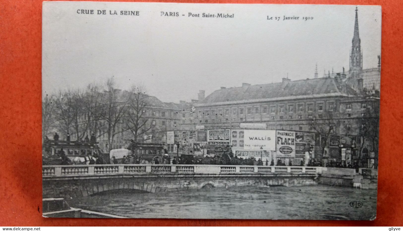 CPA (75) Crue De La Seine.1910.Paris. Pont St Michel .   (7A.714) - Überschwemmung 1910