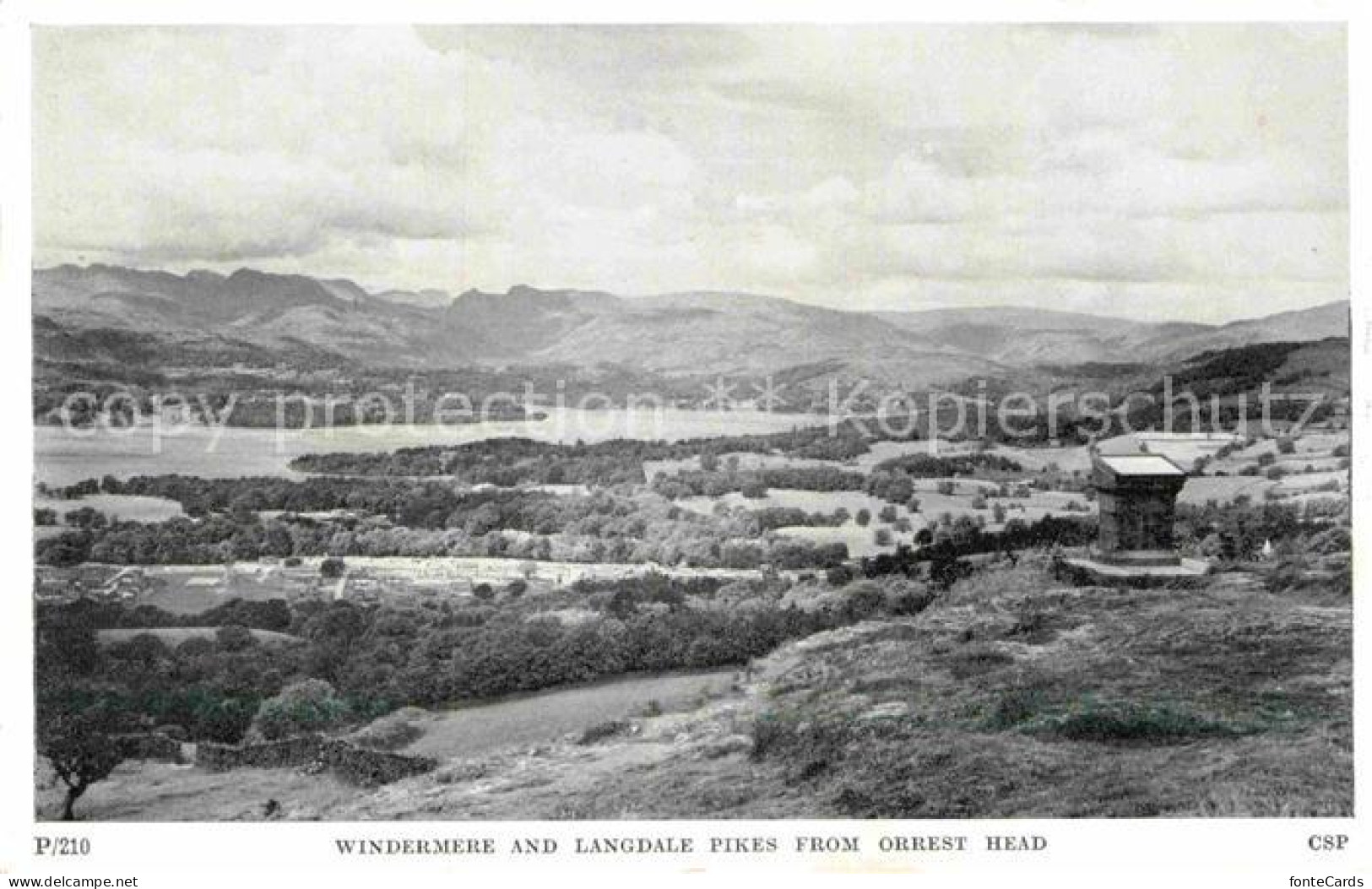 72893539 Windermere Bowness South Lakeland Windemere And Langdale Pikes From Orr - Andere & Zonder Classificatie