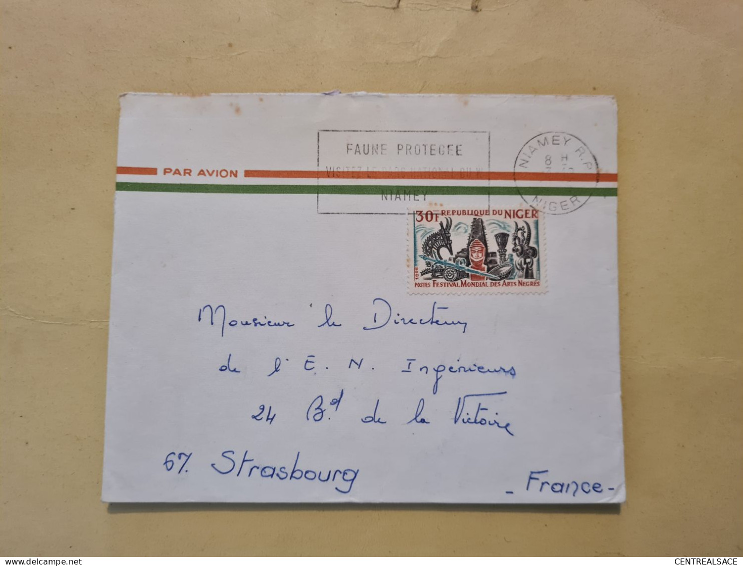 Lettre NIGER FLAMME NIAMEY FAUNE PROTEGEE - Niger (1960-...)