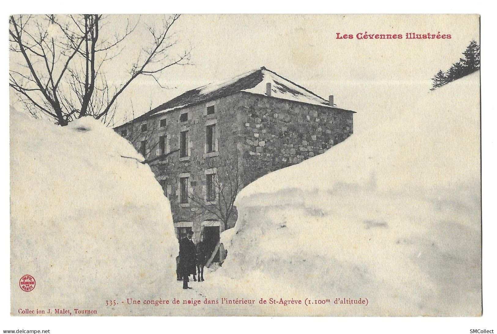 Carte Inédite. Une Congère De Neige Dans L'intérieur De Saint Agrève (A17p409) - Saint Agrève