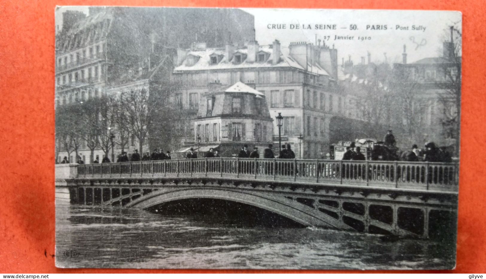 CPA (75) Crue De La Seine.1910. Paris. Pont Sully .   (7A.716) - Paris Flood, 1910