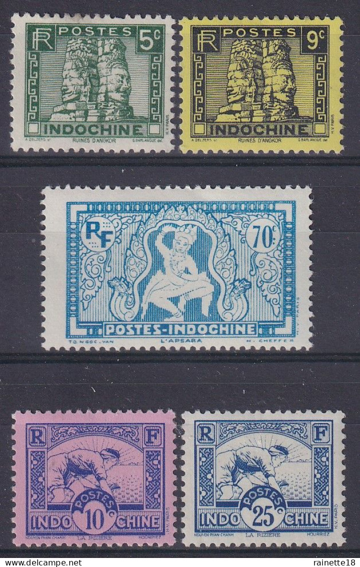 Indochine        214/218 * - Unused Stamps