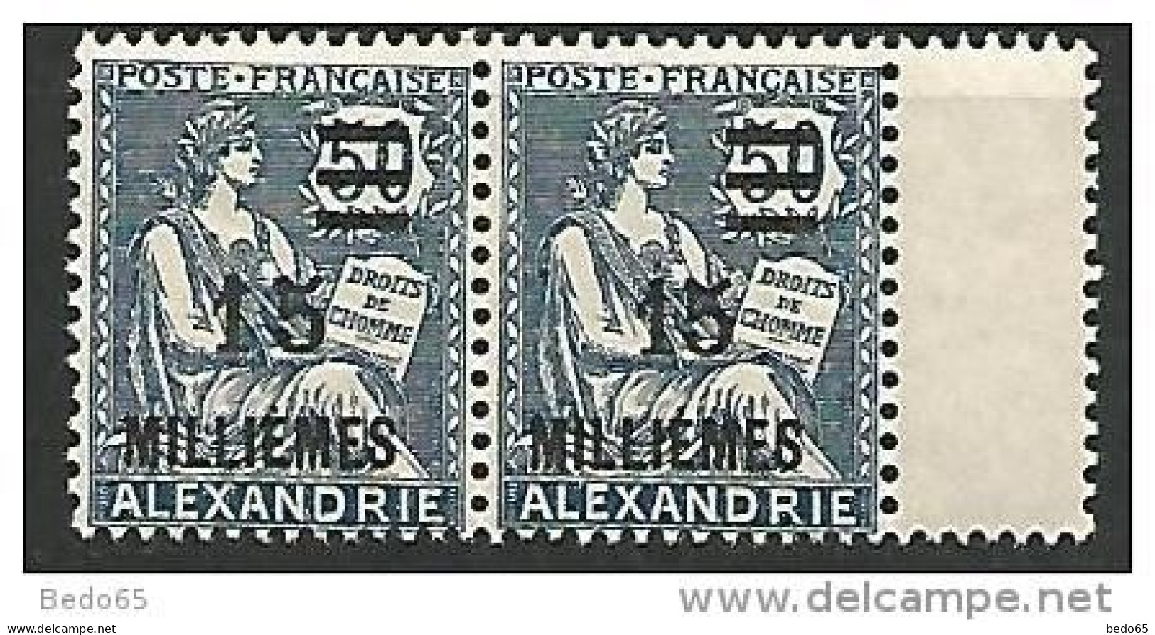 ALEANDRIE N° 71 ET 71b Surcharge Espacés Tenant à Normal NEUF* LEGERE TRACE DE CHARNIERE / MH - Unused Stamps