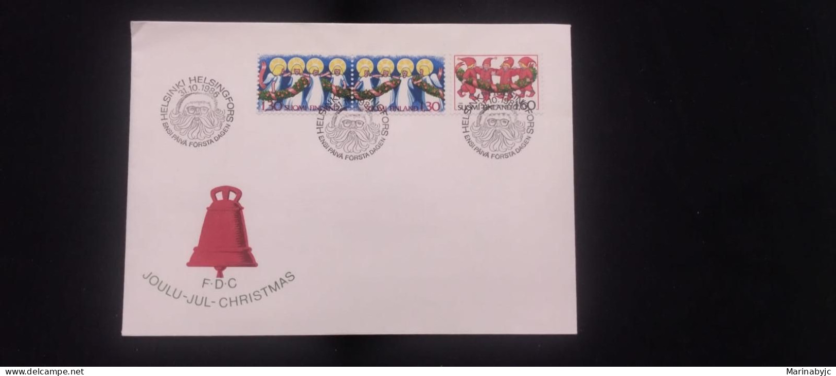 C) 1986. FINLAND. FDC, CHRISTMAS BELL WITH MULTIPLE RELIGIOUS STAMPS. XF - Other & Unclassified