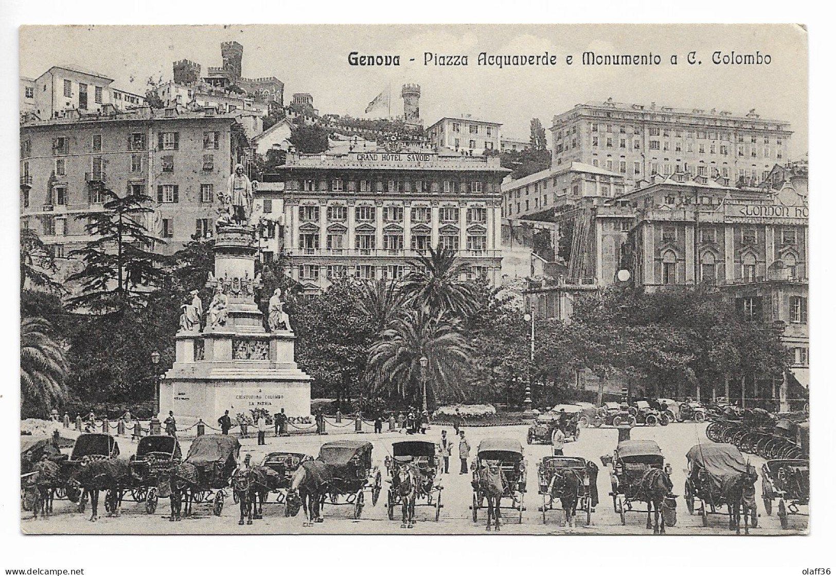CPA ITALIE GENOVA Plazza Acquaverde Monumento C. Colombo - Genova
