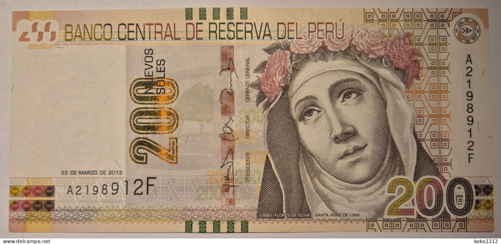 Peru 200 Nuevos Soles 2012 P191 Radar A2198912F UNC - Perù