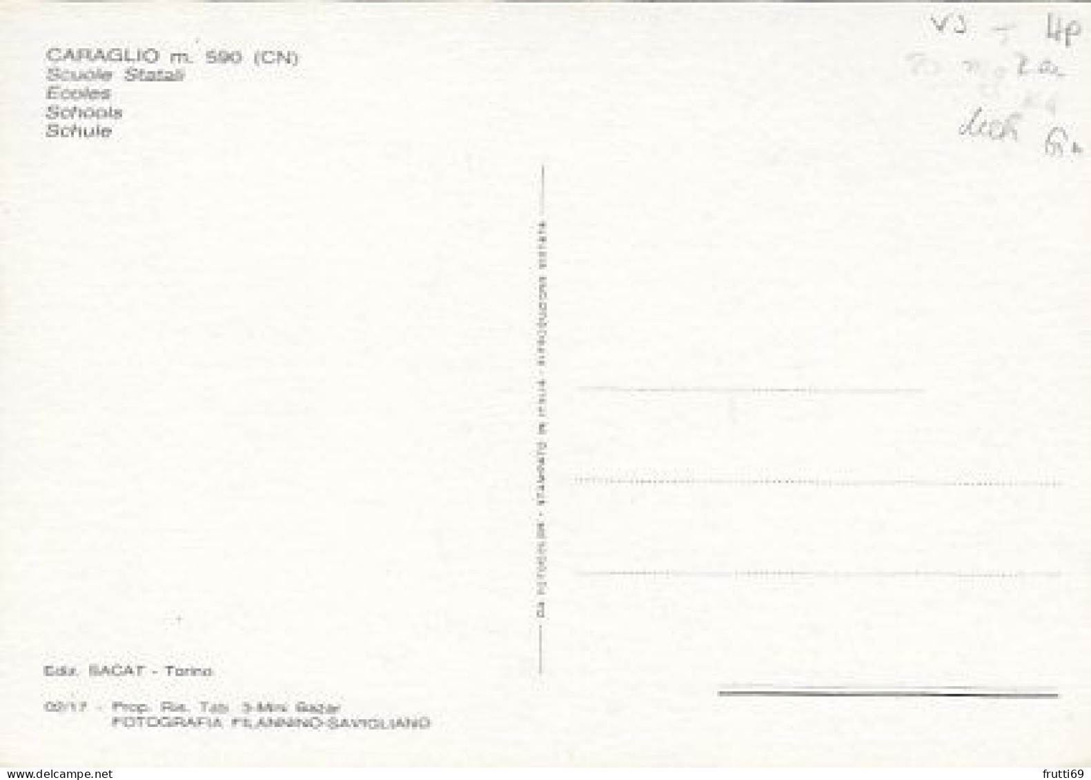 AK 211381 ITALY - Caraglio - Scuola Statali - Autres & Non Classés