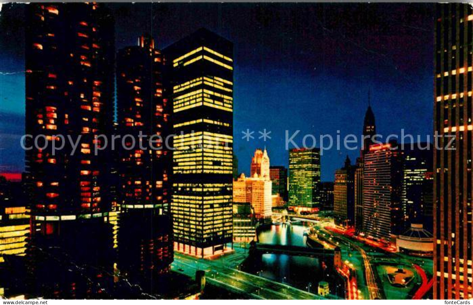 72887210 Chicago_Illinois Chicagor River At Night - Other & Unclassified