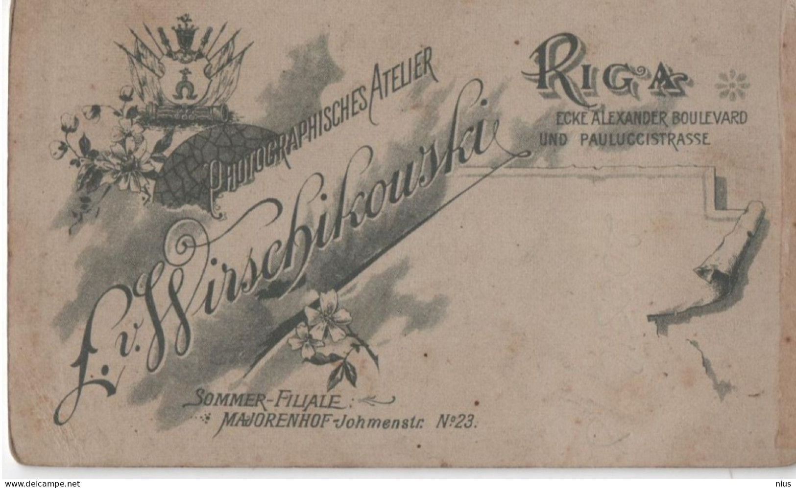 Latvia Lettland 1903 Riga Majorenhof, Small Visit Cabinet Card - Lettonia