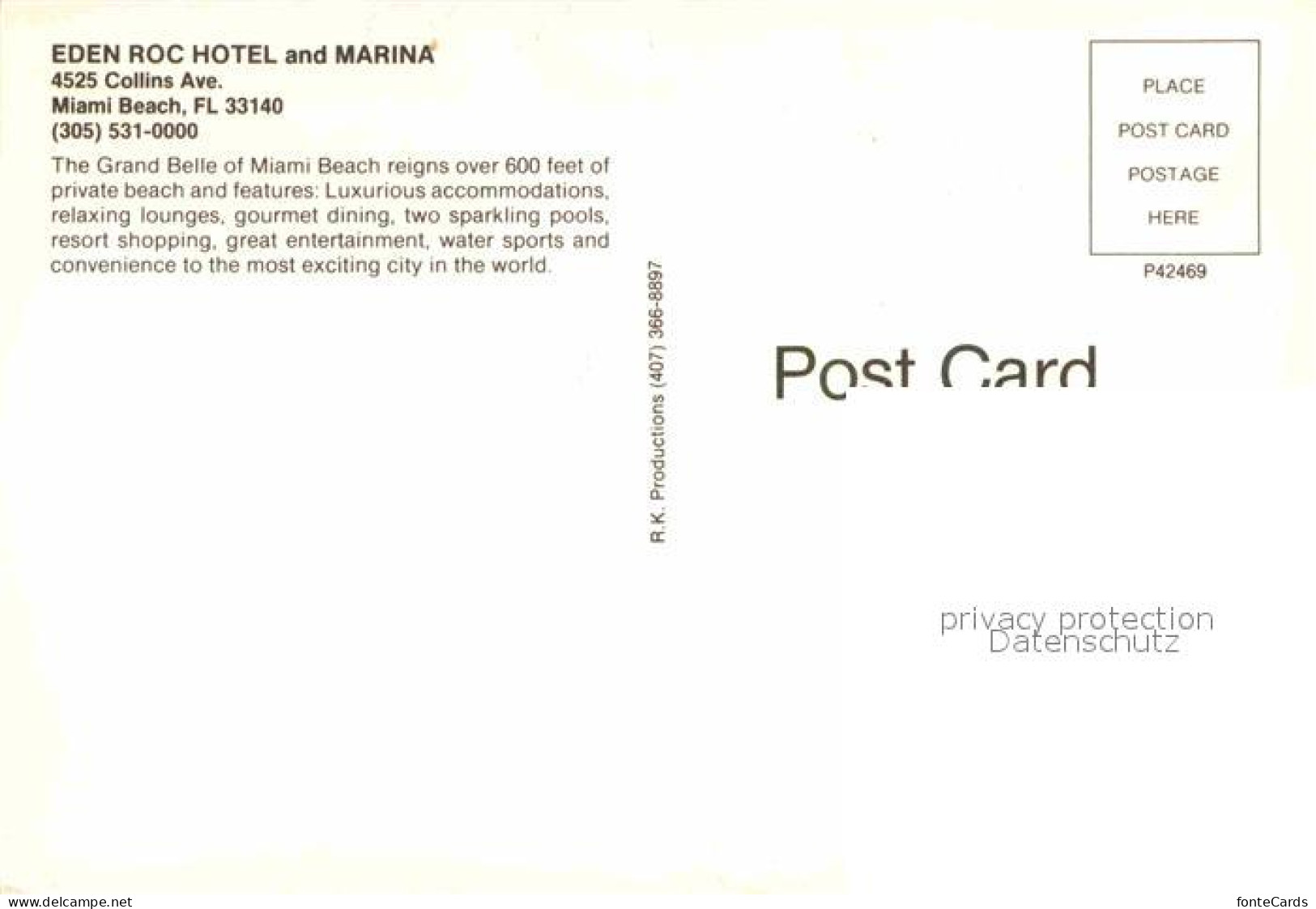 72885258 Miami_Beach Eden Roc Hotel And Marina - Altri & Non Classificati