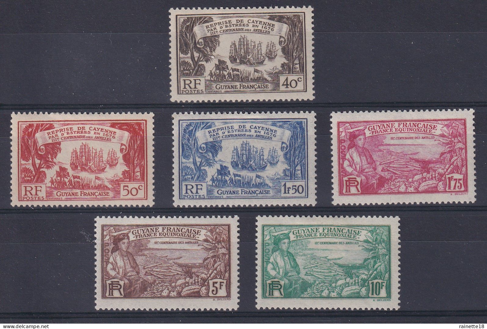 Guyane       137/142 * - Unused Stamps