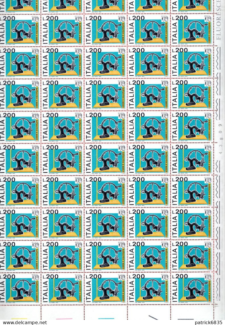 Italia **  Anno 1976 - ESPOSIZIONE MONDIALE DI FILATELIA- LIRE 200, FOGLIO INTEGRO  , NON PIEGATO. Unif. 1347.  MNH** - Full Sheets