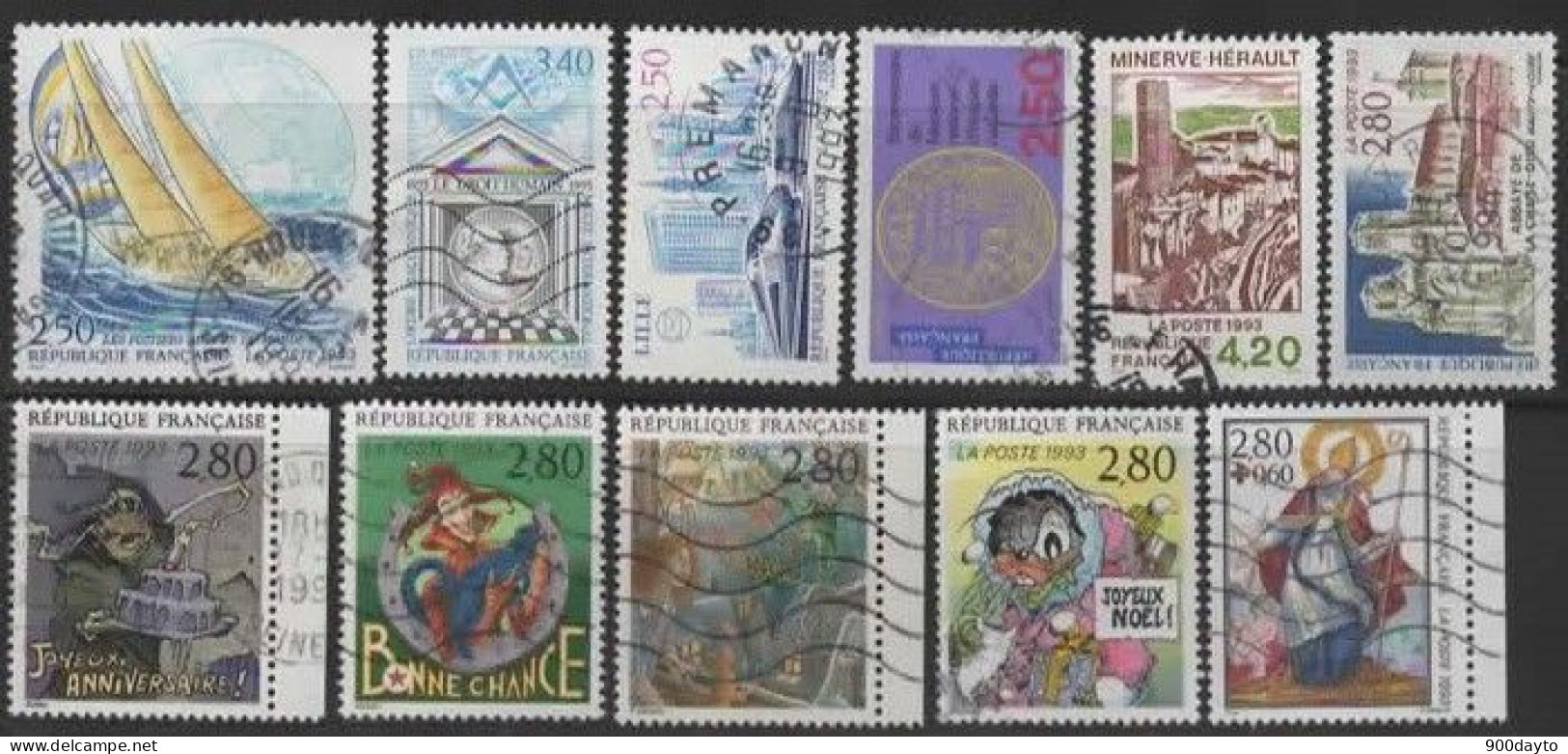 FRANCE Oblitérés (Lot N° 77: 35 Timbres 1993). - Used Stamps