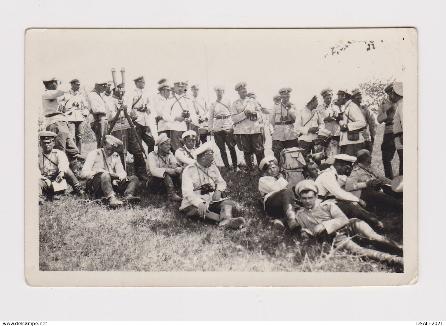 Bulgaria Bulgarian Army 1934 Military Exercises Scene, Soldiers, Officers, Vintage Orig Photo 9.1x6cm. (49657) - Guerra, Militari