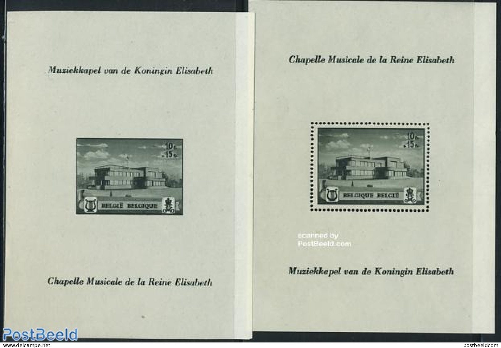 Belgium 1942 Music Chapel 2 S/s, Mint NH, Performance Art - Music - Unused Stamps