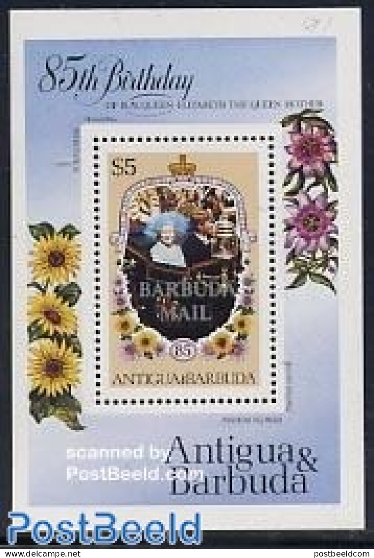 Barbuda 1985 Queen Mother S/s, Mint NH, History - Kings & Queens (Royalty) - Royalties, Royals