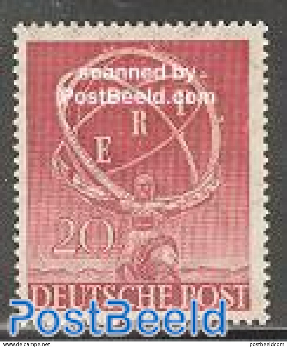 Germany, Berlin 1950 E.R.P. 1v, Unused (hinged), History - Europa Hang-on Issues - Art - Sculpture - Nuevos