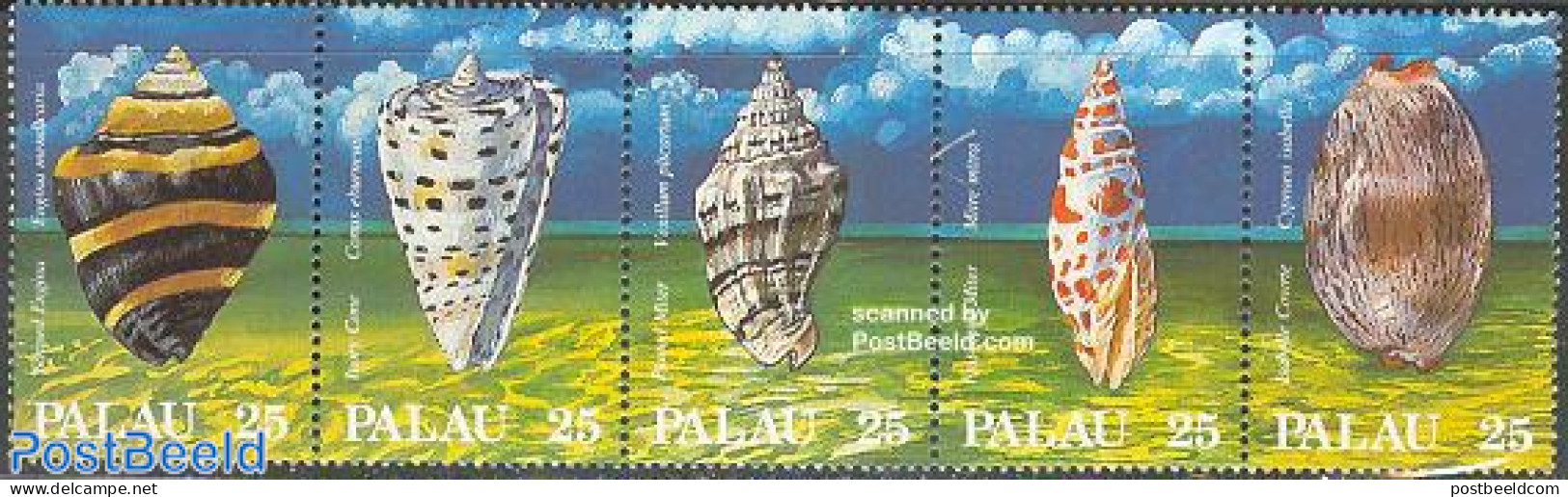 Palau 1988 Shells 5v [::::], Mint NH, Nature - Shells & Crustaceans - Vie Marine