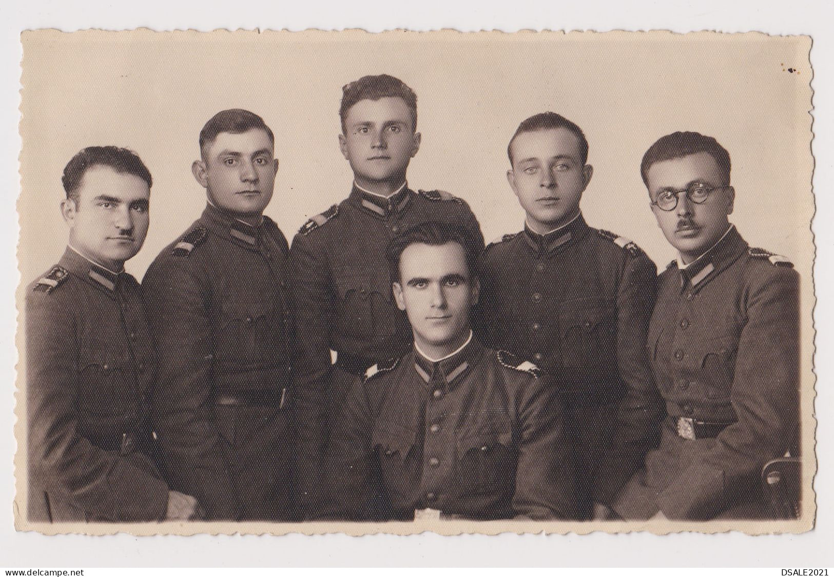 Bulgaria Bulgarian Military Soldiers With Uniforms, Portrait, Vintage 1939 Orig Photo 13.6x8.5cm. (53821) - War, Military