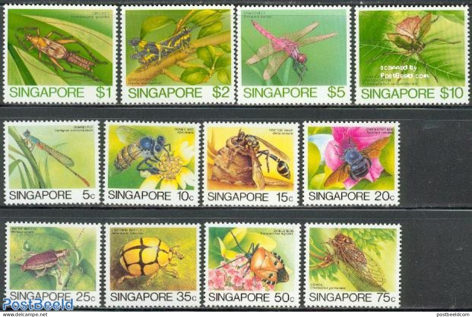 Singapore 1985 Insects 12v, Mint NH, Nature - Insects - Autres & Non Classés