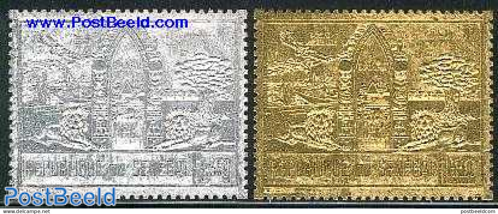 Senegal 1974 International Fair 2v Gold/silver, Mint NH, Nature - Various - Cat Family - Export & Trade - Usines & Industries