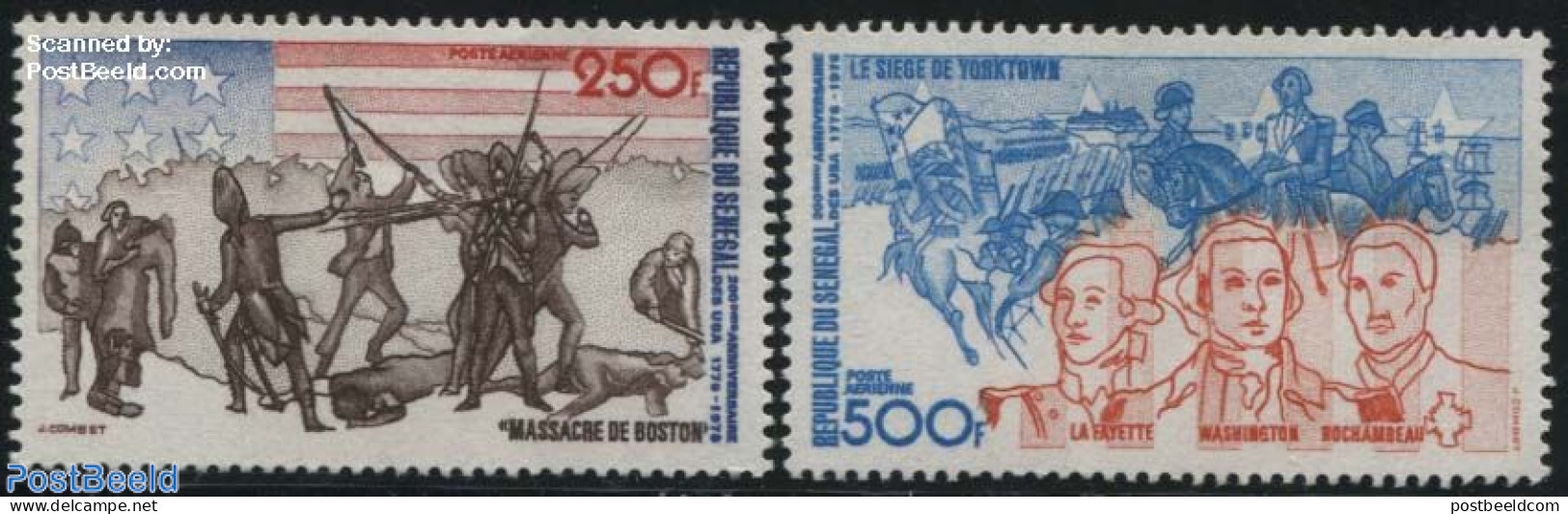 Senegal 1975 US Independence 2v, Mint NH, History - US Bicentenary - Senegal (1960-...)
