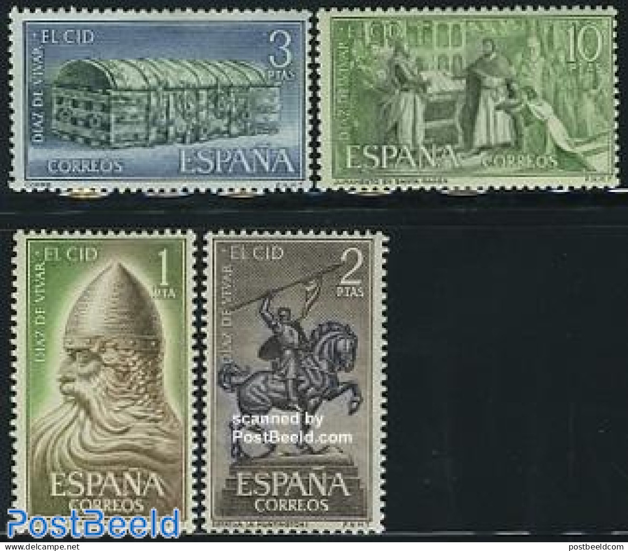 Spain 1962 El Cid 4v, Mint NH, Nature - Horses - Unused Stamps