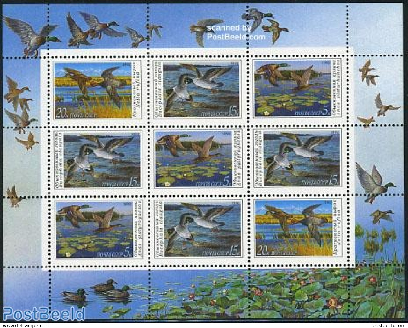 Russia, Soviet Union 1990 Ducks M/s, Mint NH, Nature - Birds - Ducks - Ungebraucht