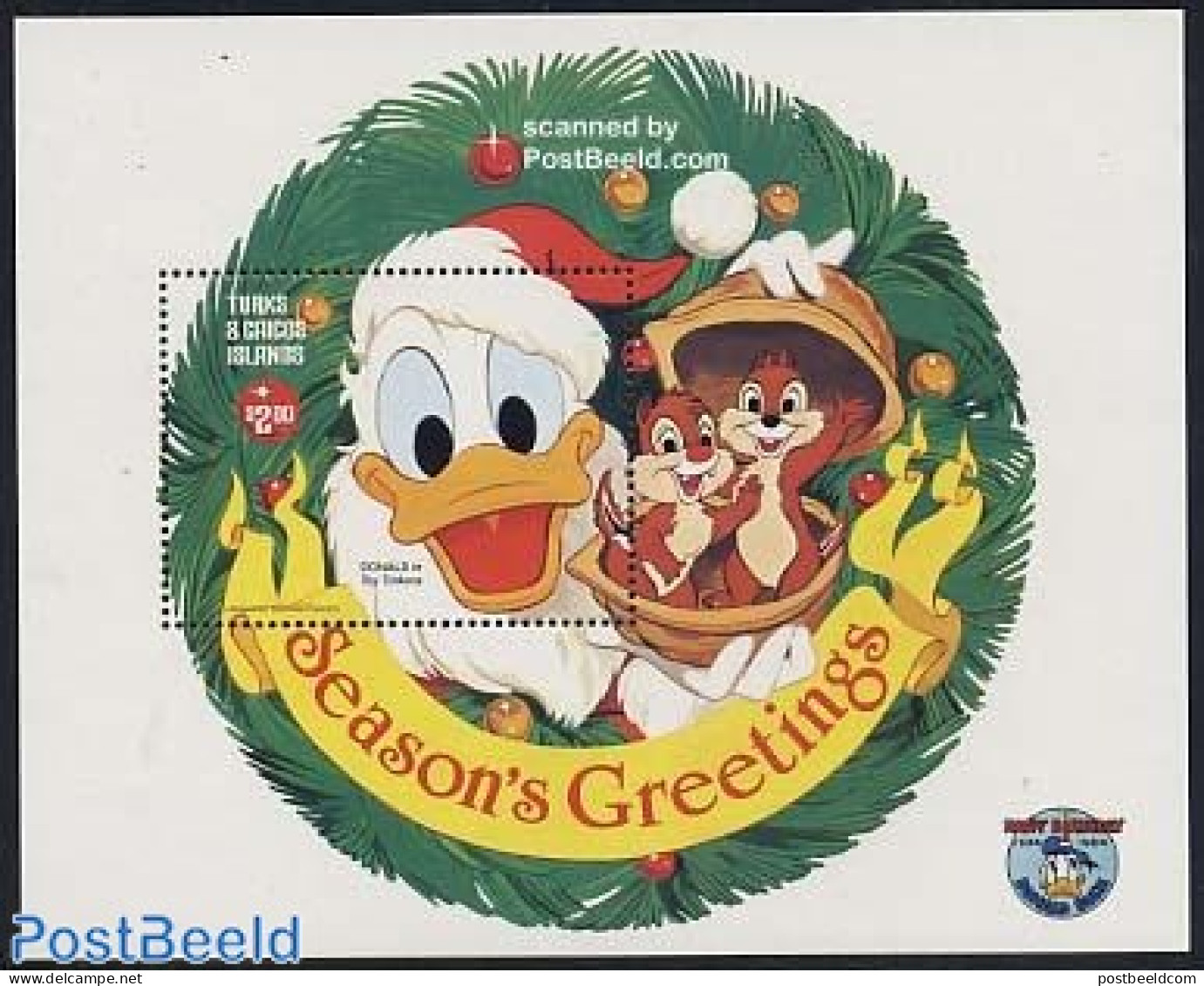 Turks And Caicos Islands 1984 Christmas, Disney S/s, Mint NH, Religion - Christmas - Art - Disney - Weihnachten