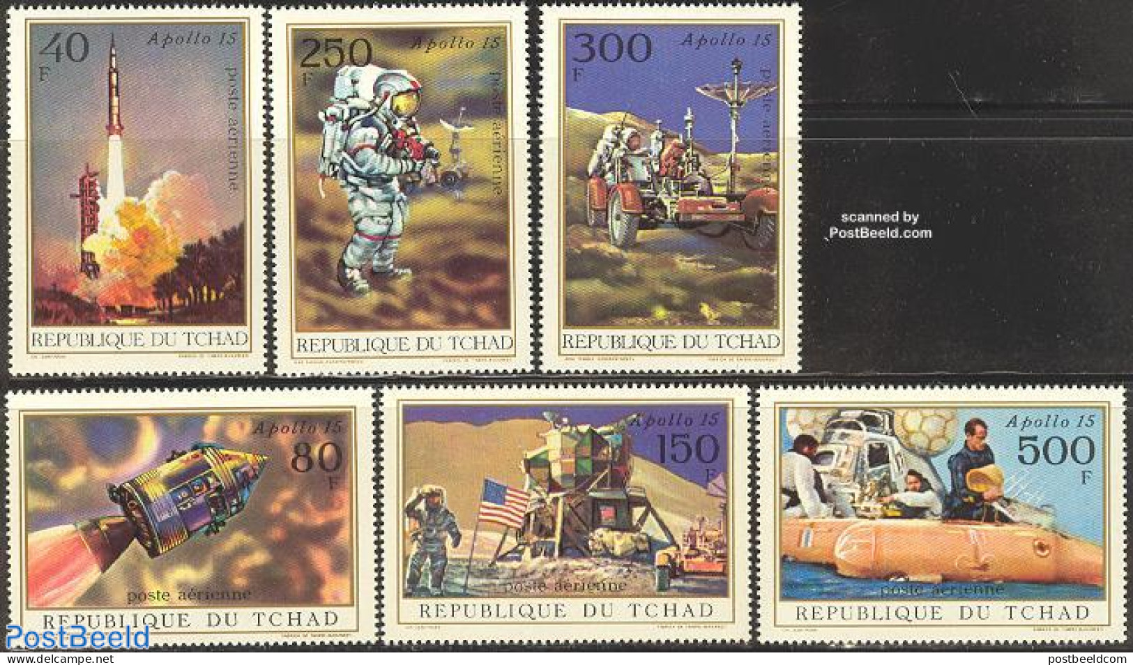 Chad 1972 Apollo 15 6v, Mint NH, Transport - Space Exploration - Sonstige & Ohne Zuordnung