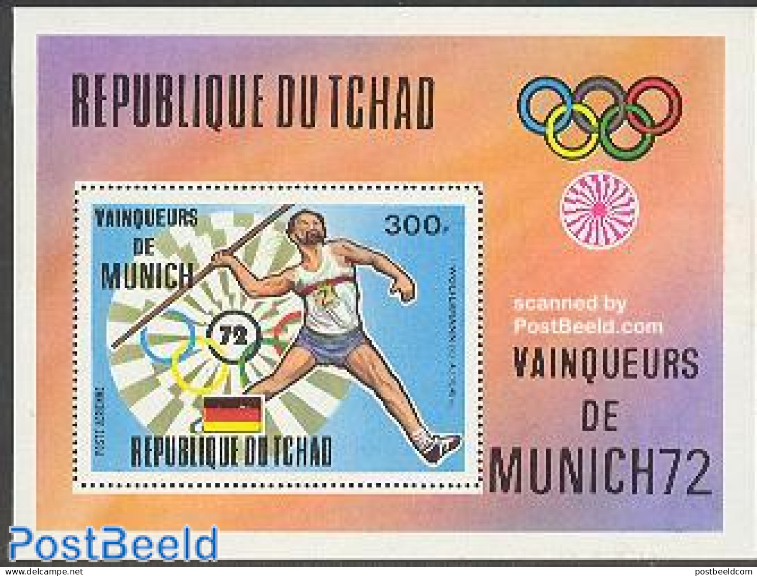 Chad 1972 Munich Olympic Winners S/s, Mint NH, Sport - Athletics - Olympic Games - Autres & Non Classés