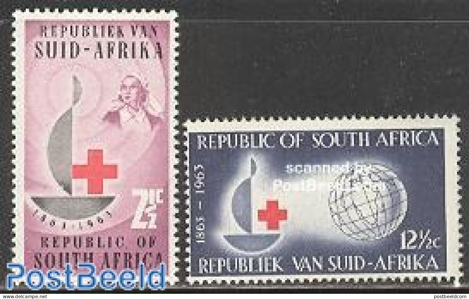 South Africa 1963 Red Cross Centenary 2v, Mint NH, Health - Red Cross - Ongebruikt