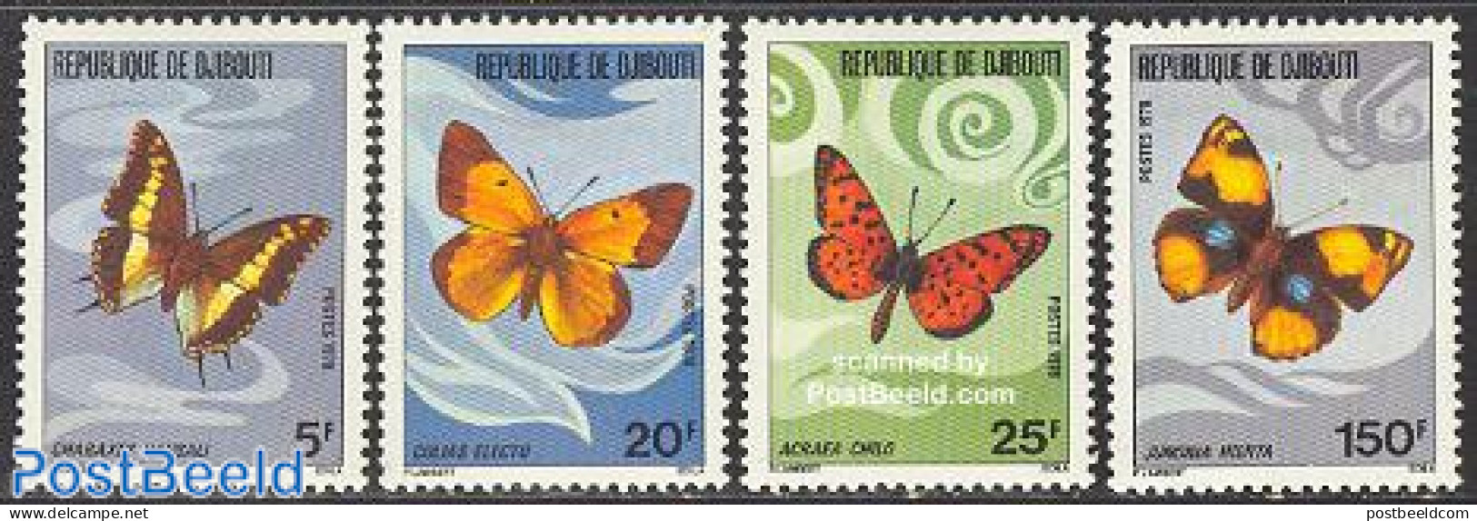 Djibouti 1978 Butterflies 4v, Mint NH, Nature - Butterflies - Djibouti (1977-...)