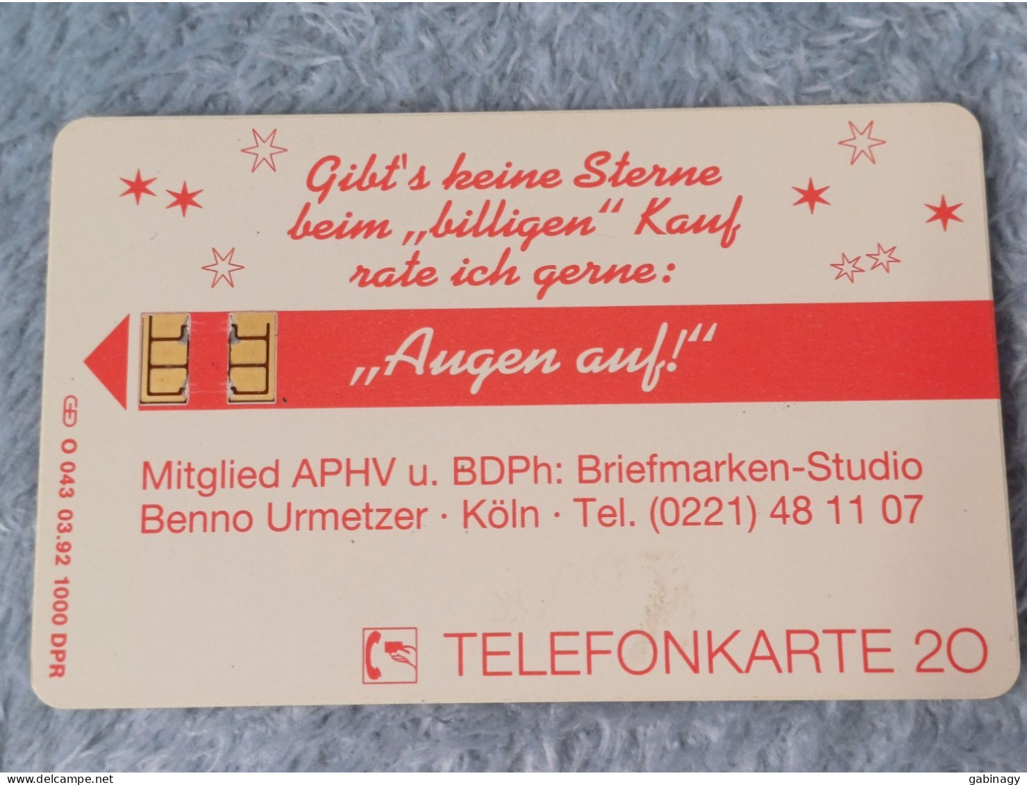 GERMANY-1144 - O 0043 - Benno Urmetzer 2 – Briefmarken Sammeln Macht Spaß - 1.000ex. - O-Series: Kundenserie Vom Sammlerservice Ausgeschlossen