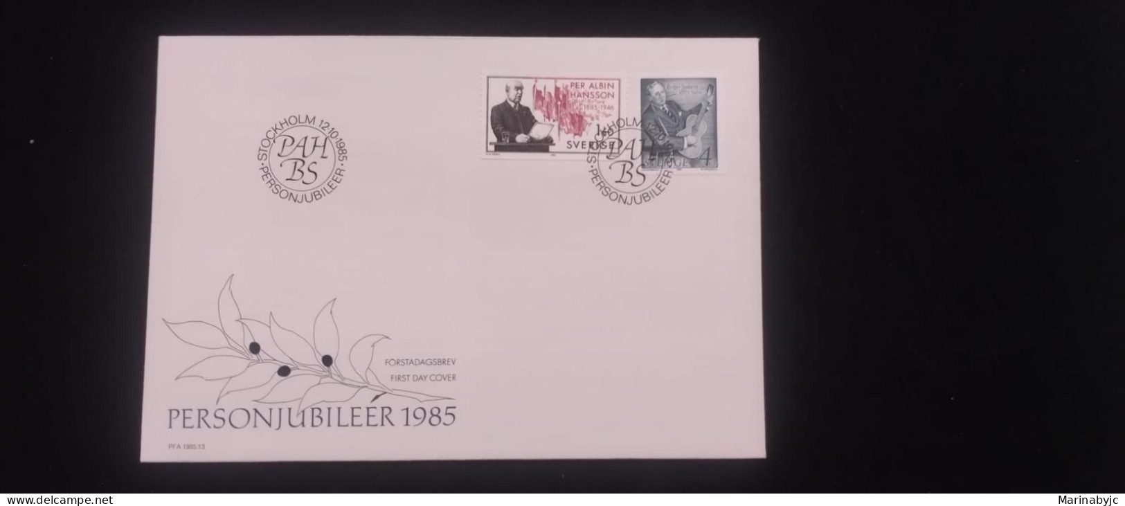 C) 1985. SWEDEN. FDC. JUBILEE OF PEOPLE. DOUBLE STAMP. XF - Otros & Sin Clasificación