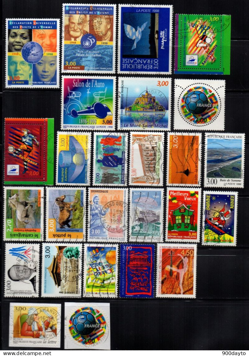 FRANCE Oblitérés (Lot N° 81Aa: 26 Timbres 1998). - Oblitérés