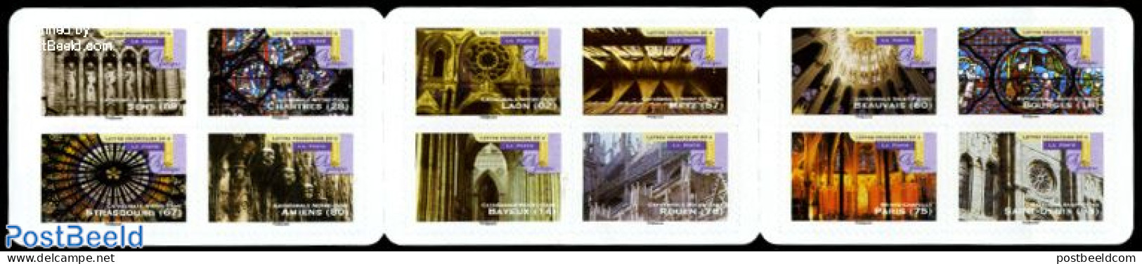 France 2011 Gothic Cathedrals 12v S-a Booklet, Mint NH, Religion - Churches, Temples, Mosques, Synagogues - Stamp Book.. - Ongebruikt