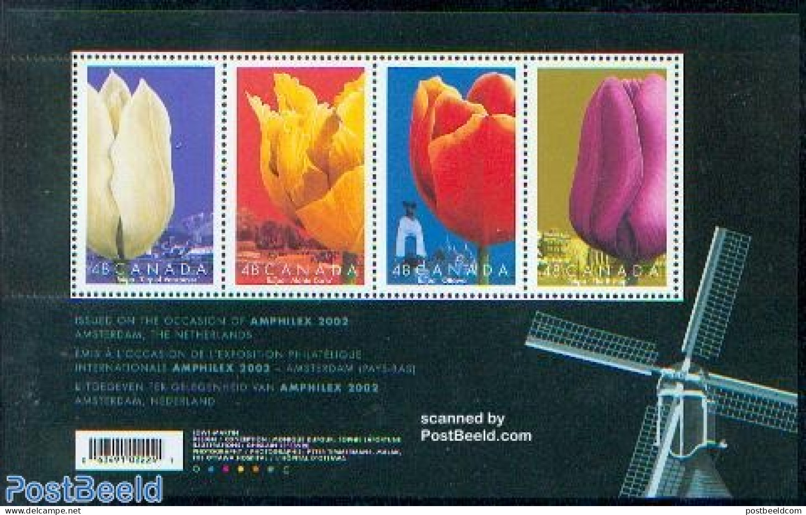 Canada 2002 Tulips, Amphilex S/s, Mint NH, History - Nature - Various - Netherlands & Dutch - Flowers & Plants - Mills.. - Nuevos