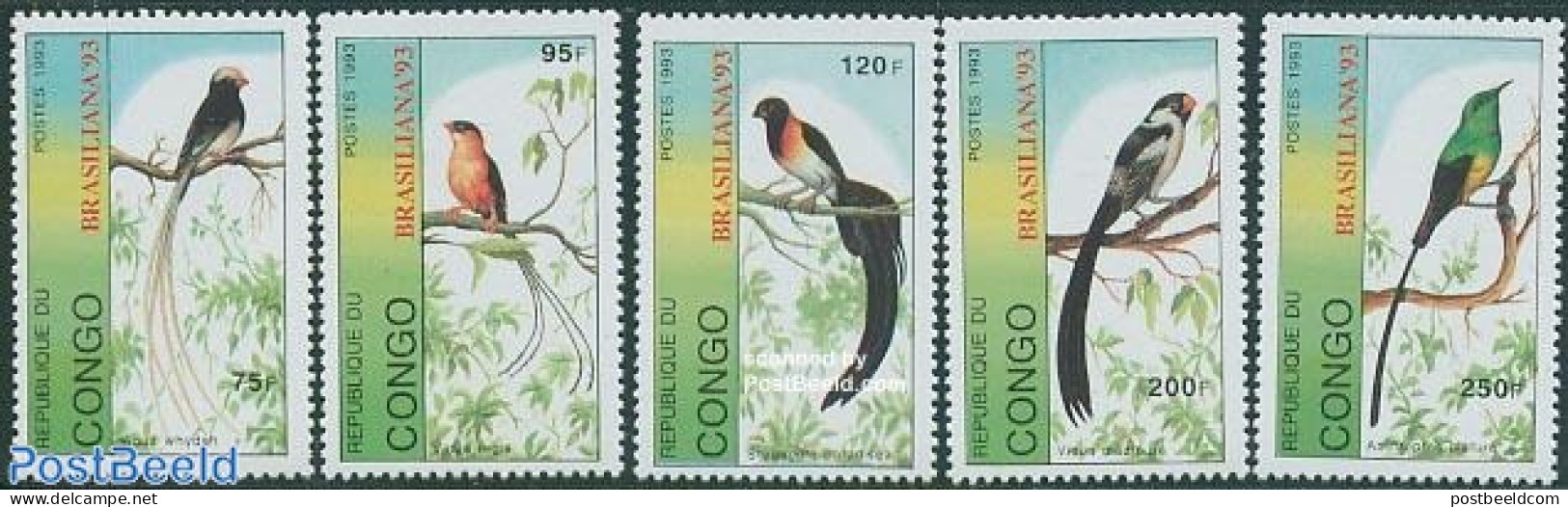 Congo Republic 1993 Brasiliana/birds 5v, Mint NH, Nature - Birds - Other & Unclassified
