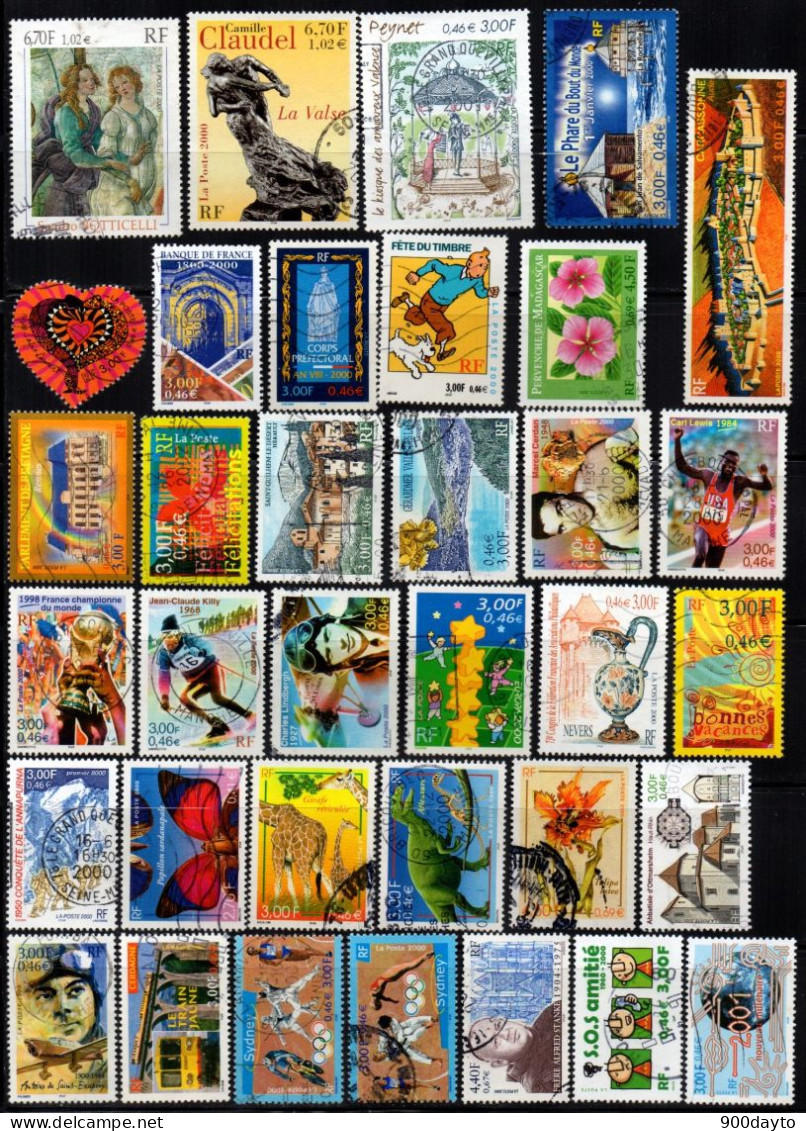 FRANCE Oblitérés (Lot N° 83a: 44 Timbres 2000). - Used Stamps