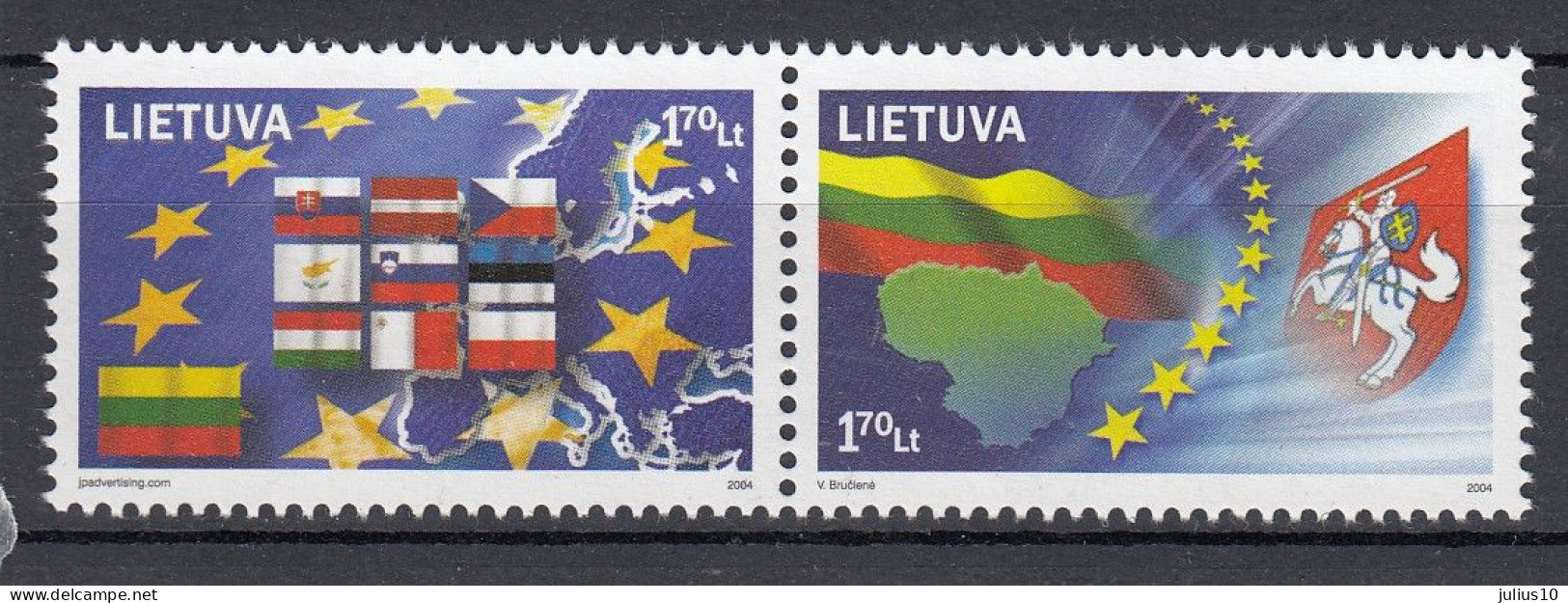 LITHUANIA 2004 EU Flags MNH(**) Mi 844-845 #Lt1001 - Litauen